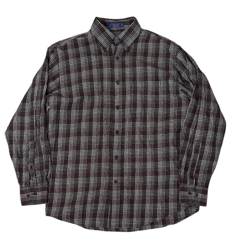 Pendleton Canterbury Cloth Plaid Button-Down Shirt, Men's Pima Cotton/Wool Blend